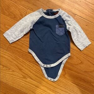 7 For All Mankind Blue and Gray Kids Bodysuit